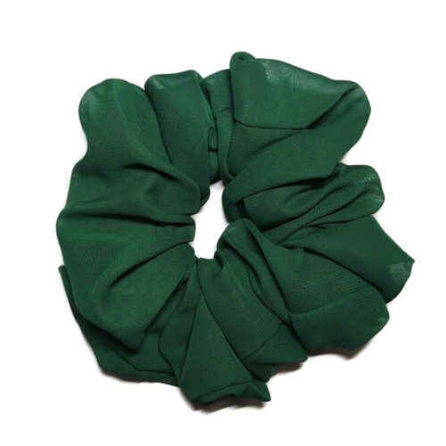 Scrunchie zielona szyfonowa gumka do włosów XXL